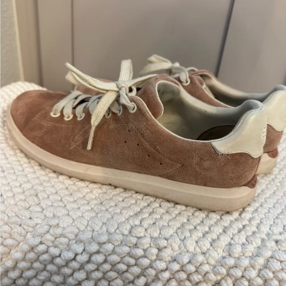 Tory Burch Pink Howell Court Suede Skater Sneakers